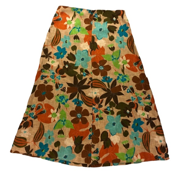Soft Burlap Floral Midi Skirt - Picture 11 of 11